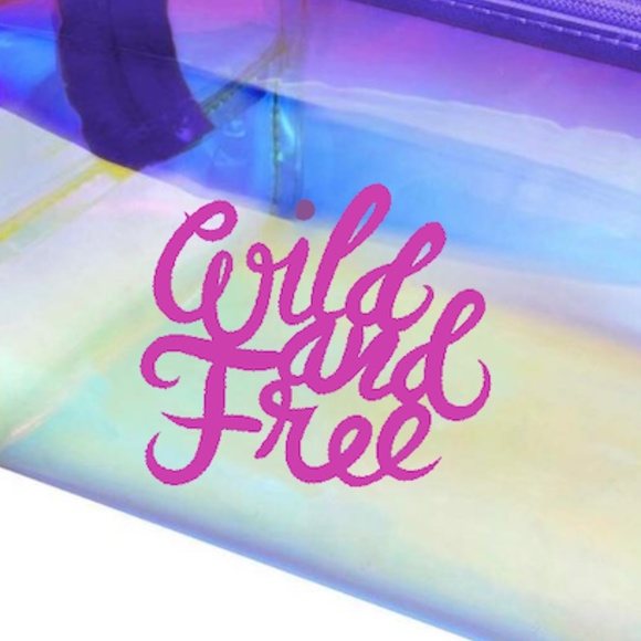 Iridescent Large Wild and Free Zipper Pouch - Picture 2 of 3